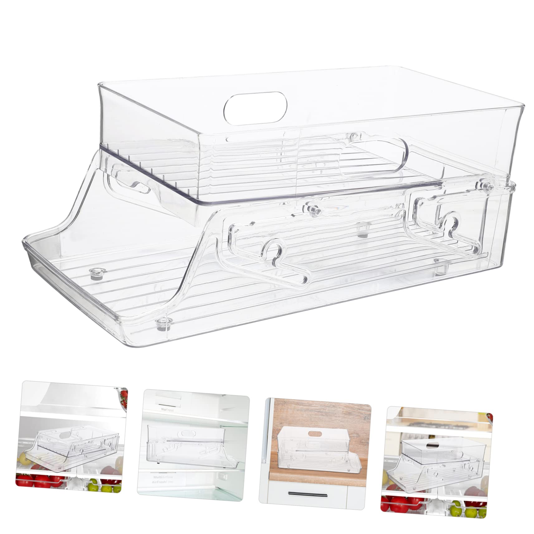 IWOWHERO Rolling Type Can Organizer Refrigerator Drink Organizer Household Soda Holder