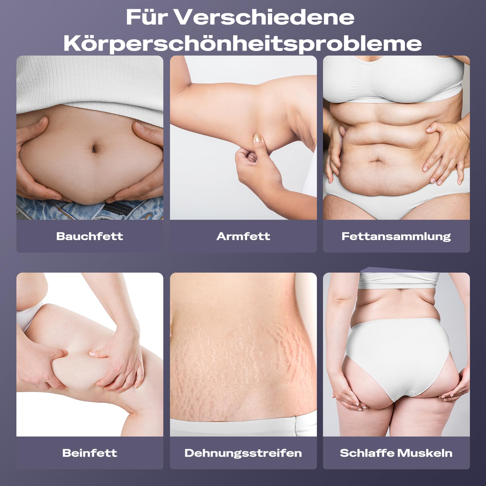 Cellulite Massagegerät, Anti Lipödem Handmassagegerät, Nachgewiesene Wirksamkeit, Kabelloses AntiCellulite Massagegerät mit 4 Massageköpfen,Geeignet für Bauch, Taille, Arme, Beine(Roségold)