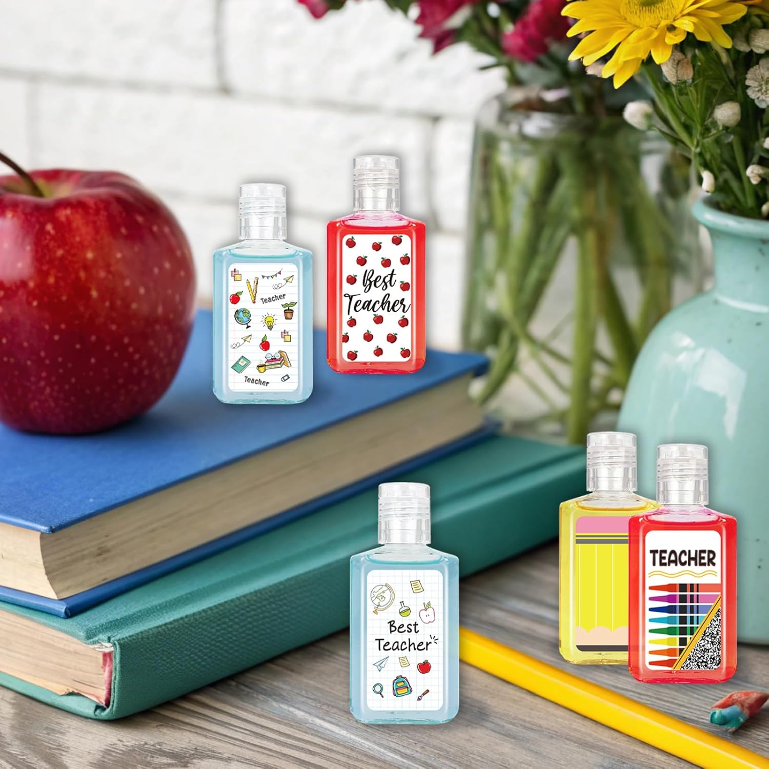 50 Pcs Teachers Appreciation Gift Hand Sanitizers Bulk Teachers Appreciation Week Gifts Natural Scented Travel Size Hand Soap Thank You Gift for Teachers' Day Back to School (Classic)