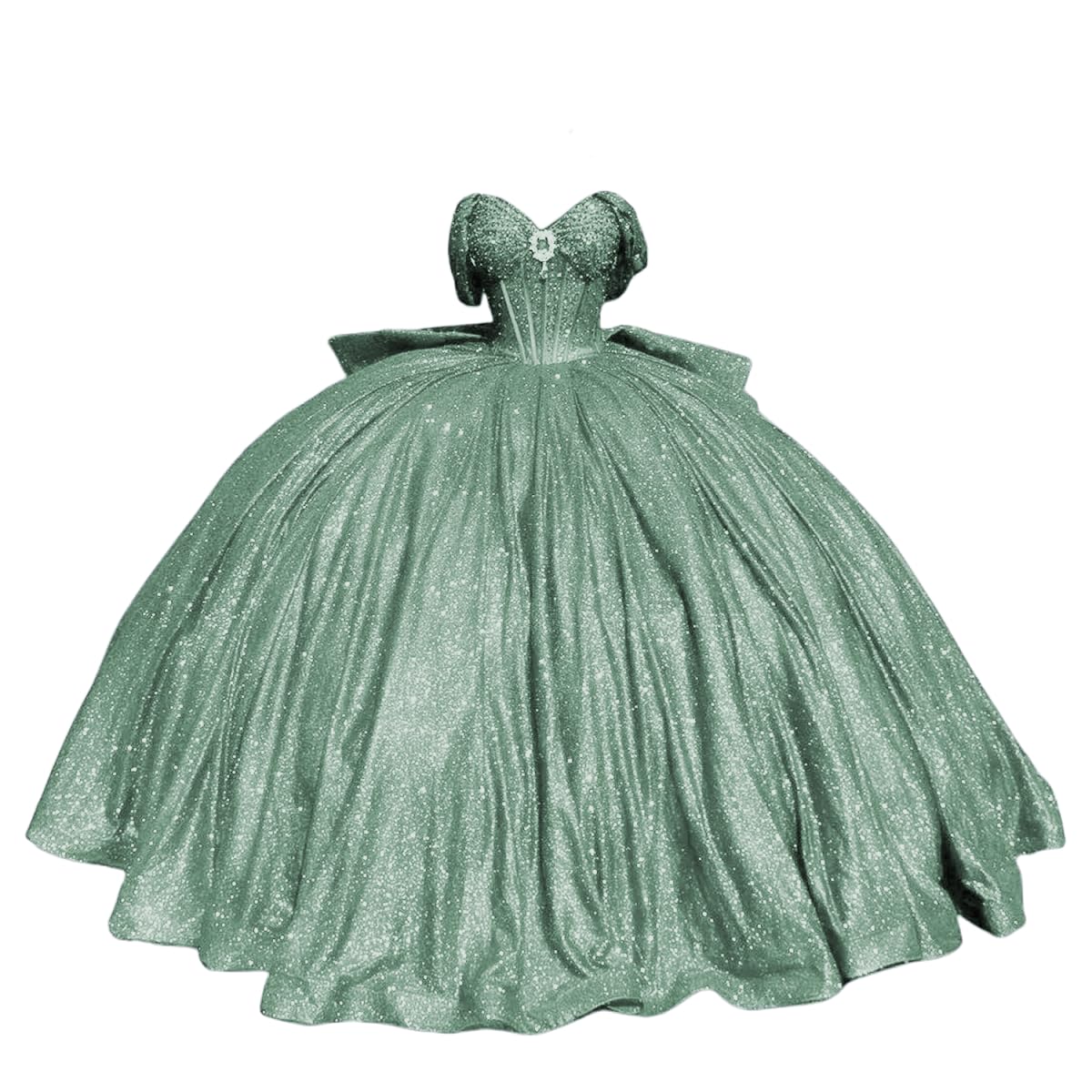 Sparkly Beaded Quinceanera Dresses with Train Off Shoulder Sweet 16 Dresses Puffy Tulle Ball Gown