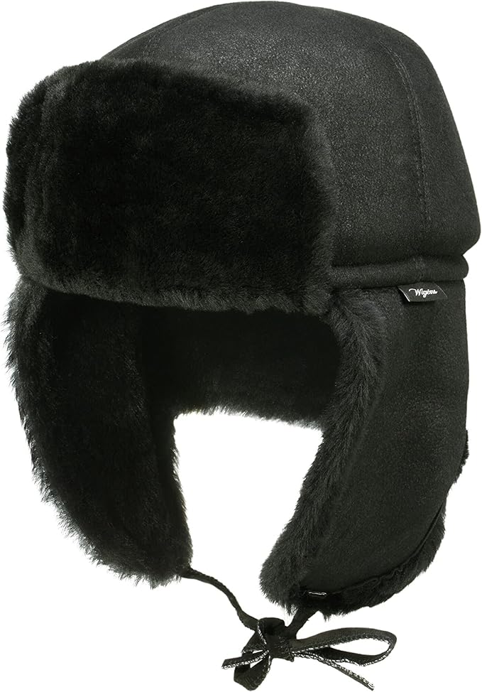 Wigens Knut Toscana pelliccia berretto cappello da aviatore Tschapka in  pelliccia di agnello nero nero 55 : Amazon.it: Abbigliamento