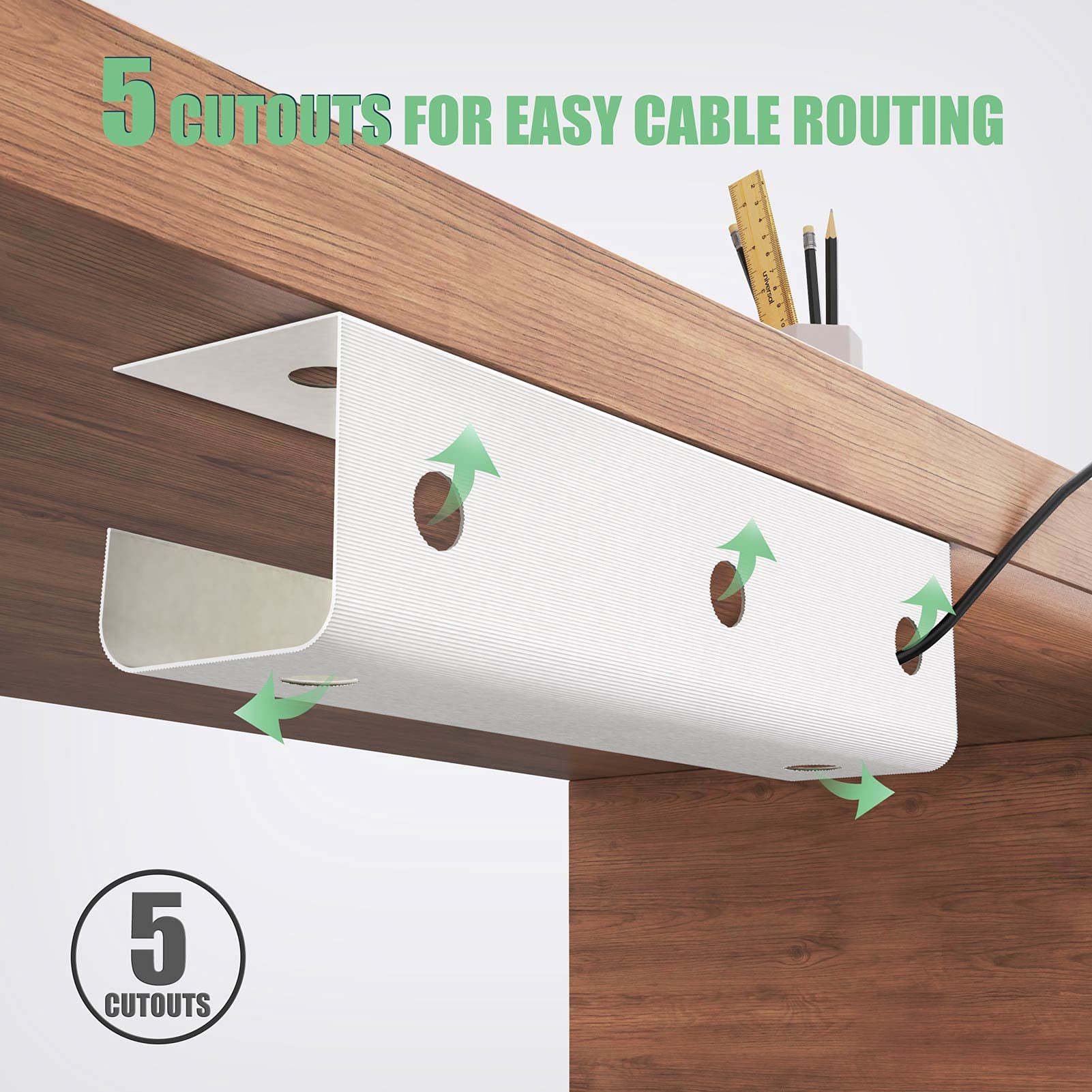 Buy Under Desk Cable Management Tray, 2 Pack UltraSturdy Under Desk