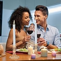 Vista 6 de DARJEN Juego de portavelas de cristal, 12 portavelas cónicos de 4 pulgadas de alto a granel, portavelas de vidrio para bodas, festivales, fiestas