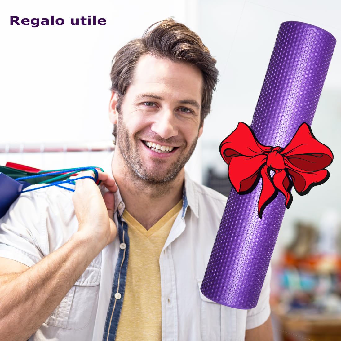 Foam Roller Trigger Point EVA Ø9,5x40cm; Rullo Massaggio Muscolare Pilates; Tubo Scrocchia Schiena Crack Attrezzi; Rollo di Schiuma Massaggiatore Stretching