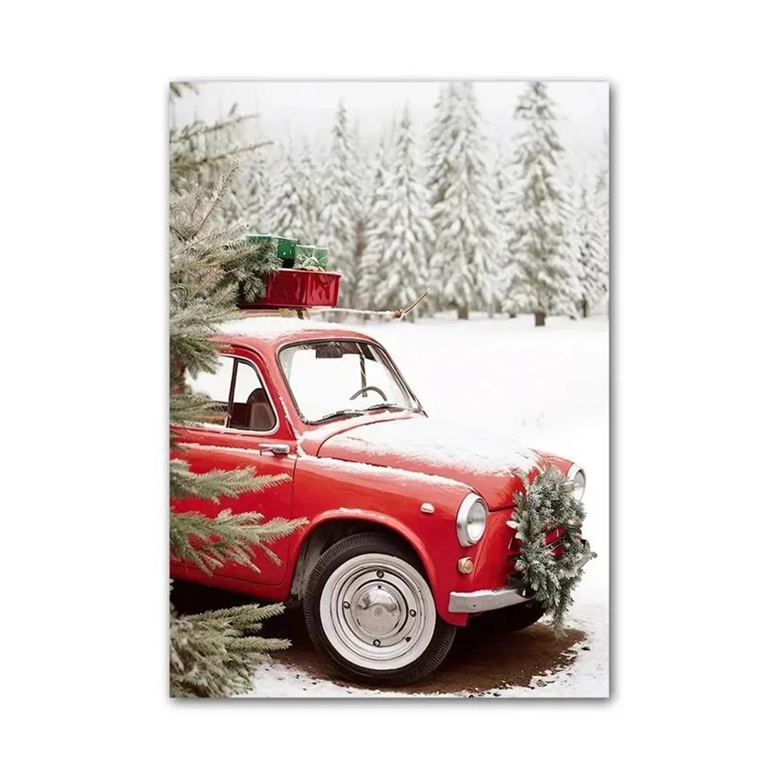 Peinture sur toile voiture et biscuits pour images esthétiques murales