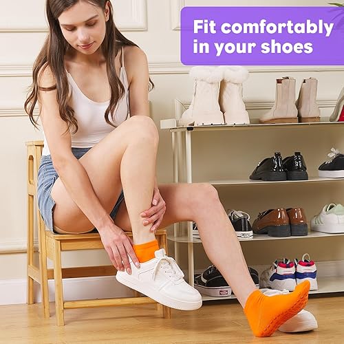 Miniatura 7 de WANZHIHUI 12 pares de calcetines de agarre de pilato para mujer, calcetines de yoga antideslizantes con agarres, calcetines de hospital, calcetines