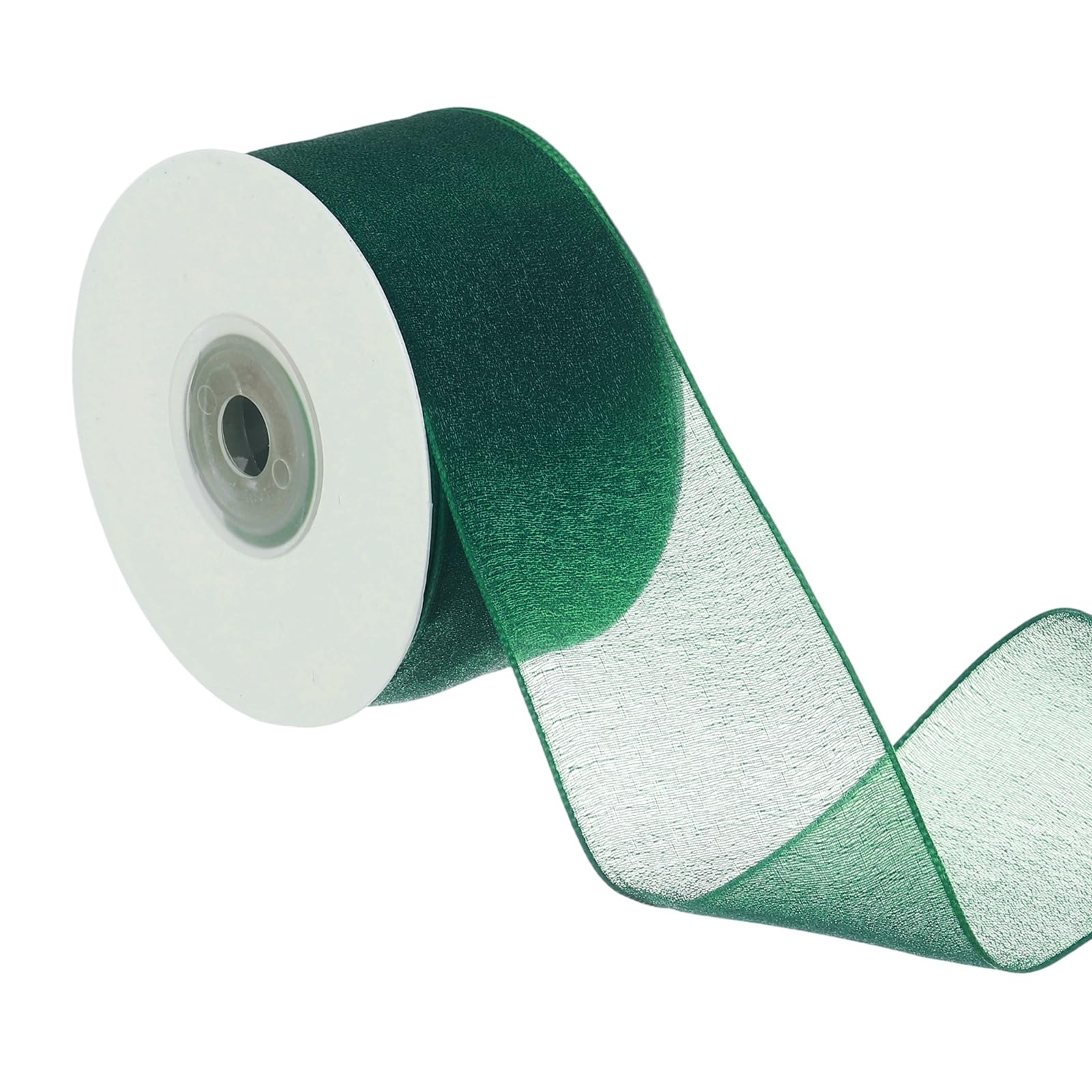 PATIKIL Organza Ribbon, (4cm x 18m, Dark Green), Sheer Ribbon Bow Decoration, Suit for Flower Bouquet/Gift Wrapping/Party Decor/Bows Making/Wreath Supplies