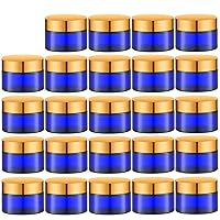 Vista 9 de Lil Ray Tarro redondo de vidrio transparente de 1 oz con revestimientos interiores y tapa dorada (12 piezas)