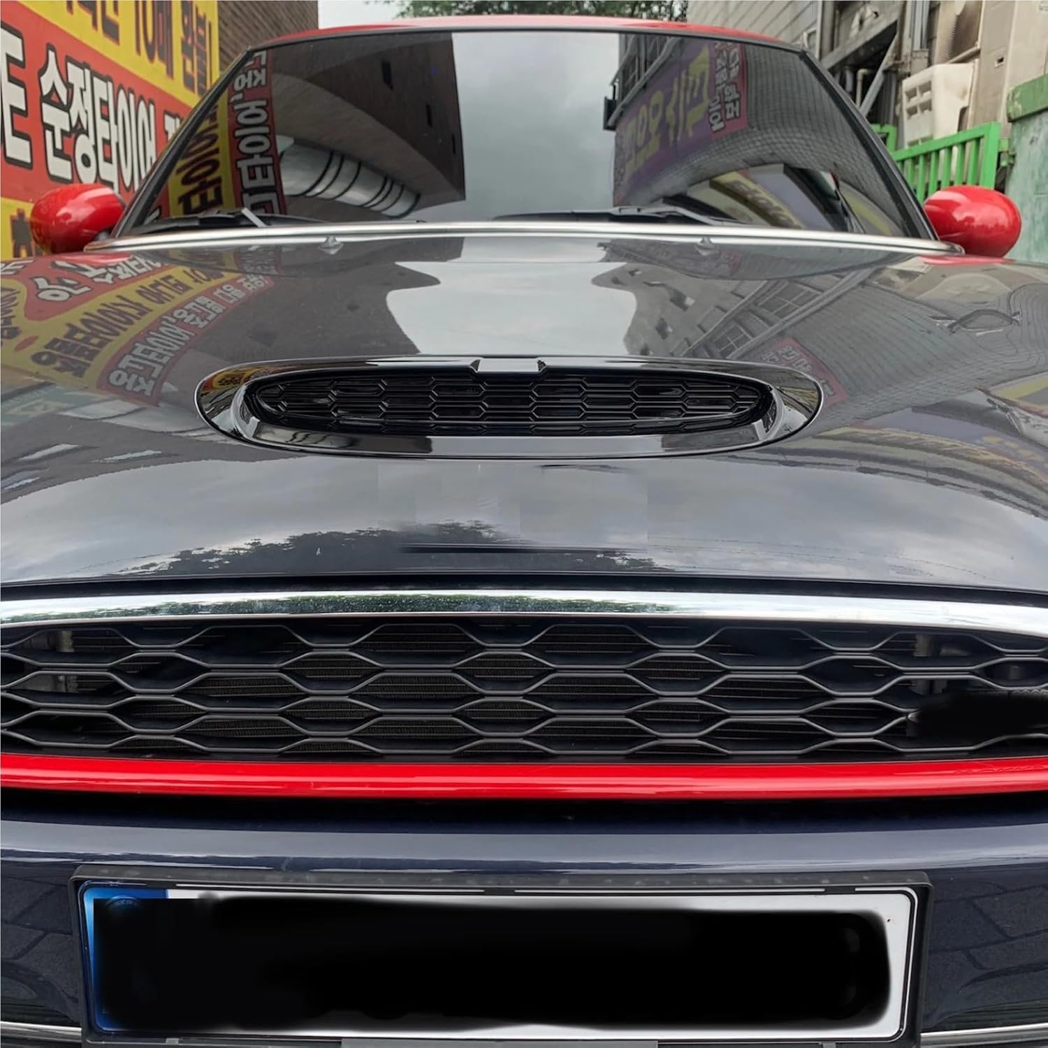 Compatible With Mini Cooper S JCW F54 F55 F56 F57 2014-2024Car Front Engine Bonnets Hood Air Vent Cover Scoop Outlet Trim Frame (Matte Black)