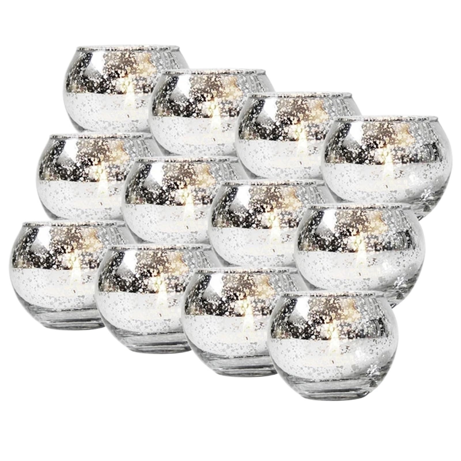 Candle Holders Starry Glass Candle Holder Candlestick DIY Empty Cup(Silver)