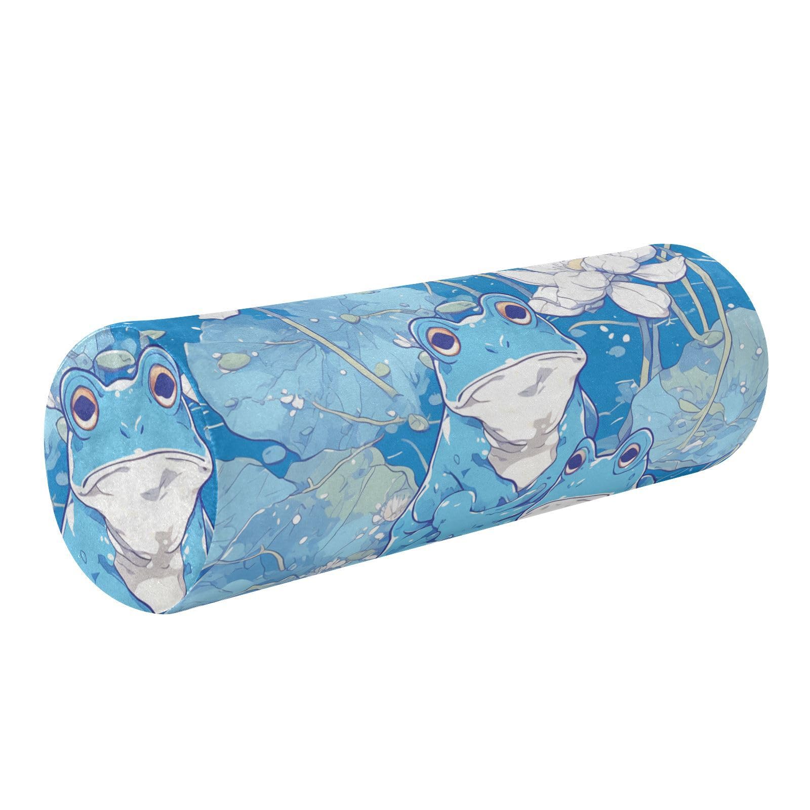 miaozhen Cartoon Toad Floral Sky Blue Cylinder Body Pillow Case Round Pillows for Sleeping almohada Redonda para el Cuello