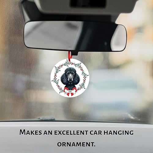Miniatura 7 de Adorno de Navidad personalizado de caniche negro, adorno personalizado con nombre de mascota, regalos para los amantes de los caniches, decoración