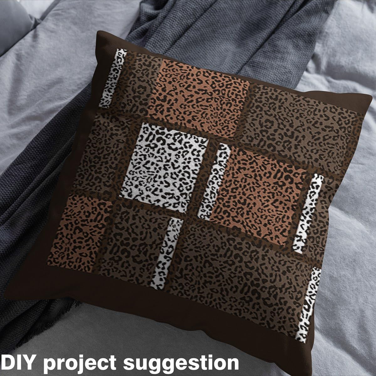 Leopard Print Outdoor Fabric,African Cheetah Wildlife Patchwork DIY Craft,Wild Animal Skin Soft Flannel Polyester No Stretch for Quilting Sewing Supplies,3 Yards,108" L x 59" W