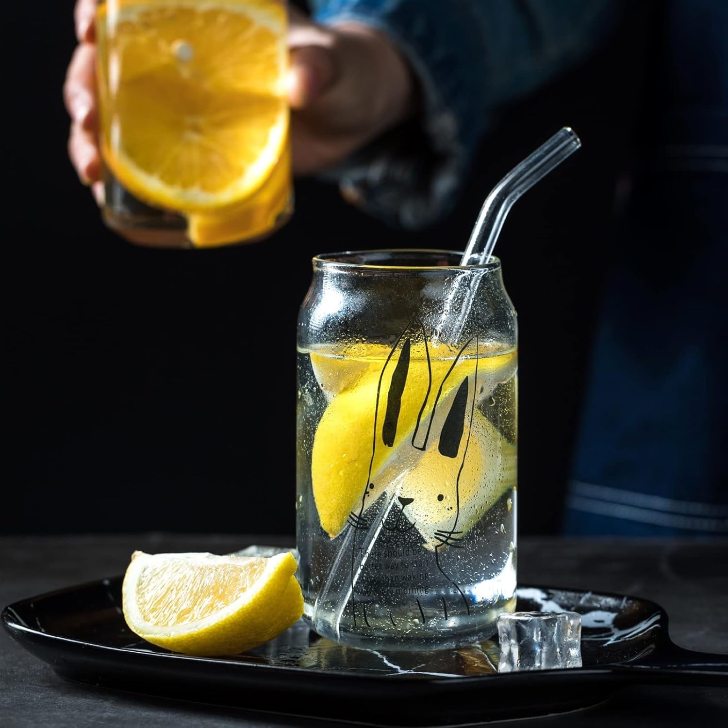 Beer Glasses Can Cola Shape Drinkware Tea Juice Milk Glass Cup Coffee Wine Drink Cup Durable Water Container Tumbler (Color : 2) (1)