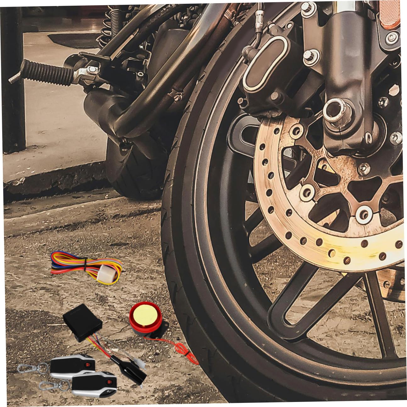 ULTECHNOVO Allarme per Moto Avviamento Remoto 12v, Dispositivo Antifurto Bidirezionale Resistente alle Intemperie, Kit di Sicurezza per Motociclette e Atv, Localizzatore Veicolo per