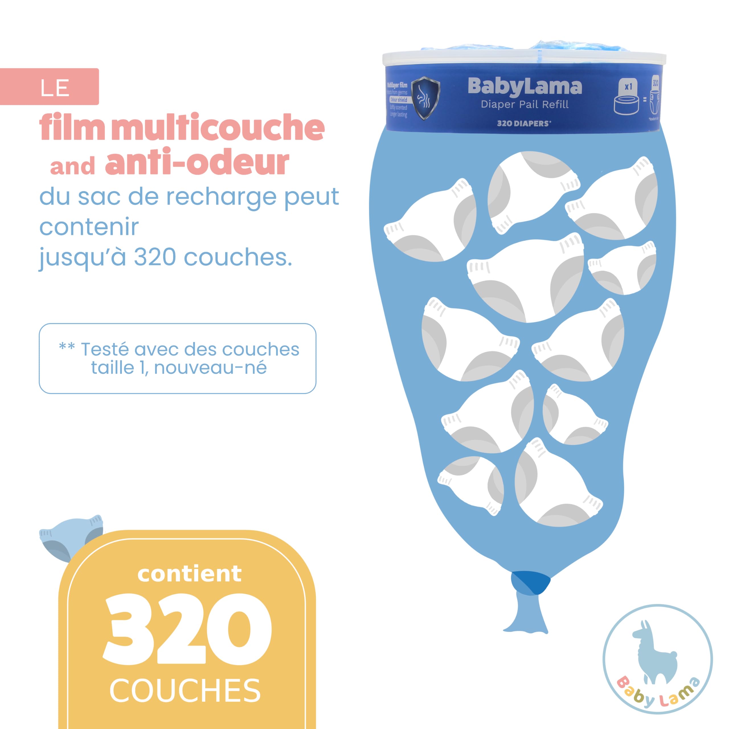 Recharges Universelles pour Poubelle à Couches – Compatibles avec Recharge Poubelle à Couche Tommee Tippee et Angelcare – Sac Poubelle Couche Antiodeur, Hygiénique et Économique (20)