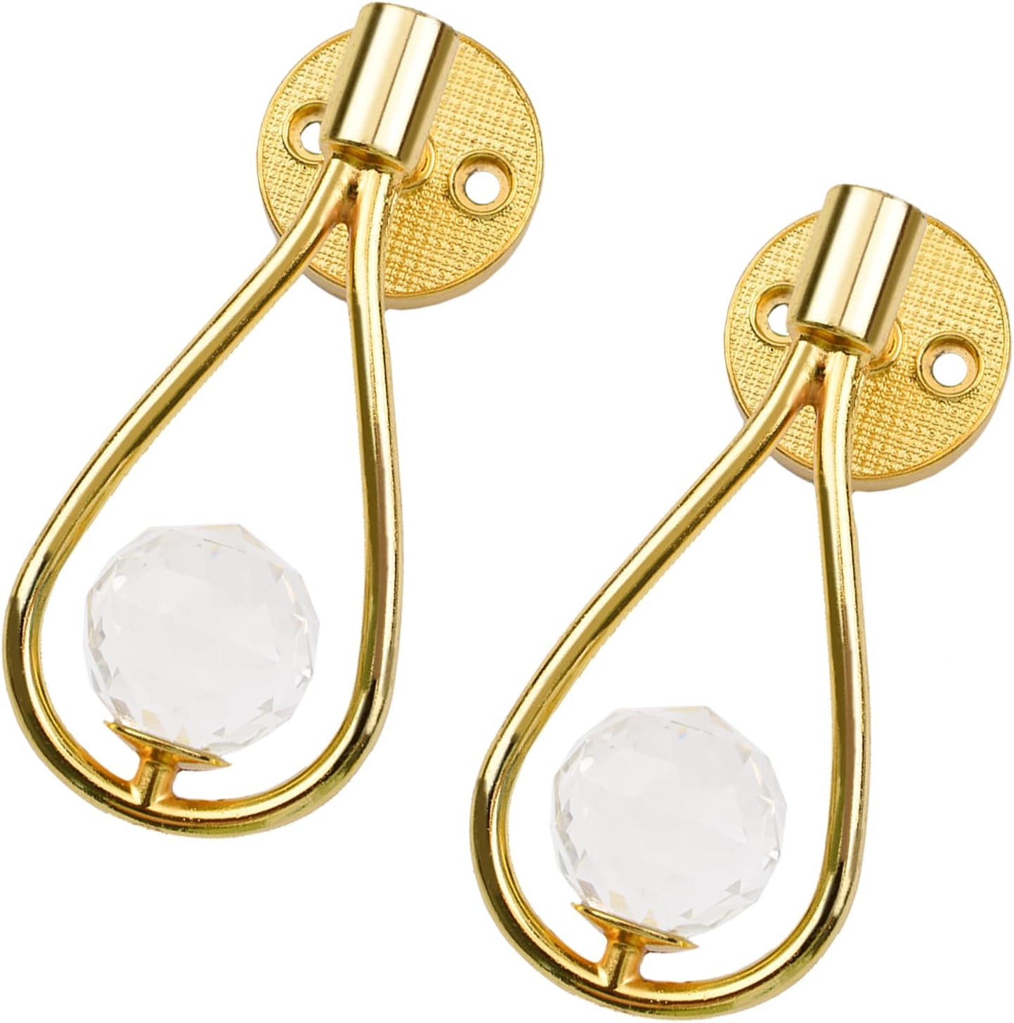 UFURMATE Curtain Holdbacks, 2Pcs Crystal Droplet Ball Curtain Hold Back