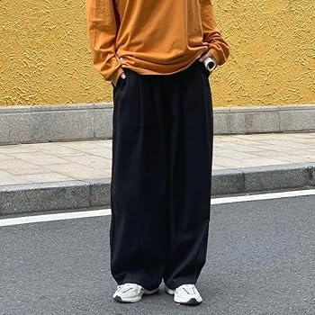 Xingfenly Cotton Baggy Pants Men Wide Leg Oversize Japenese