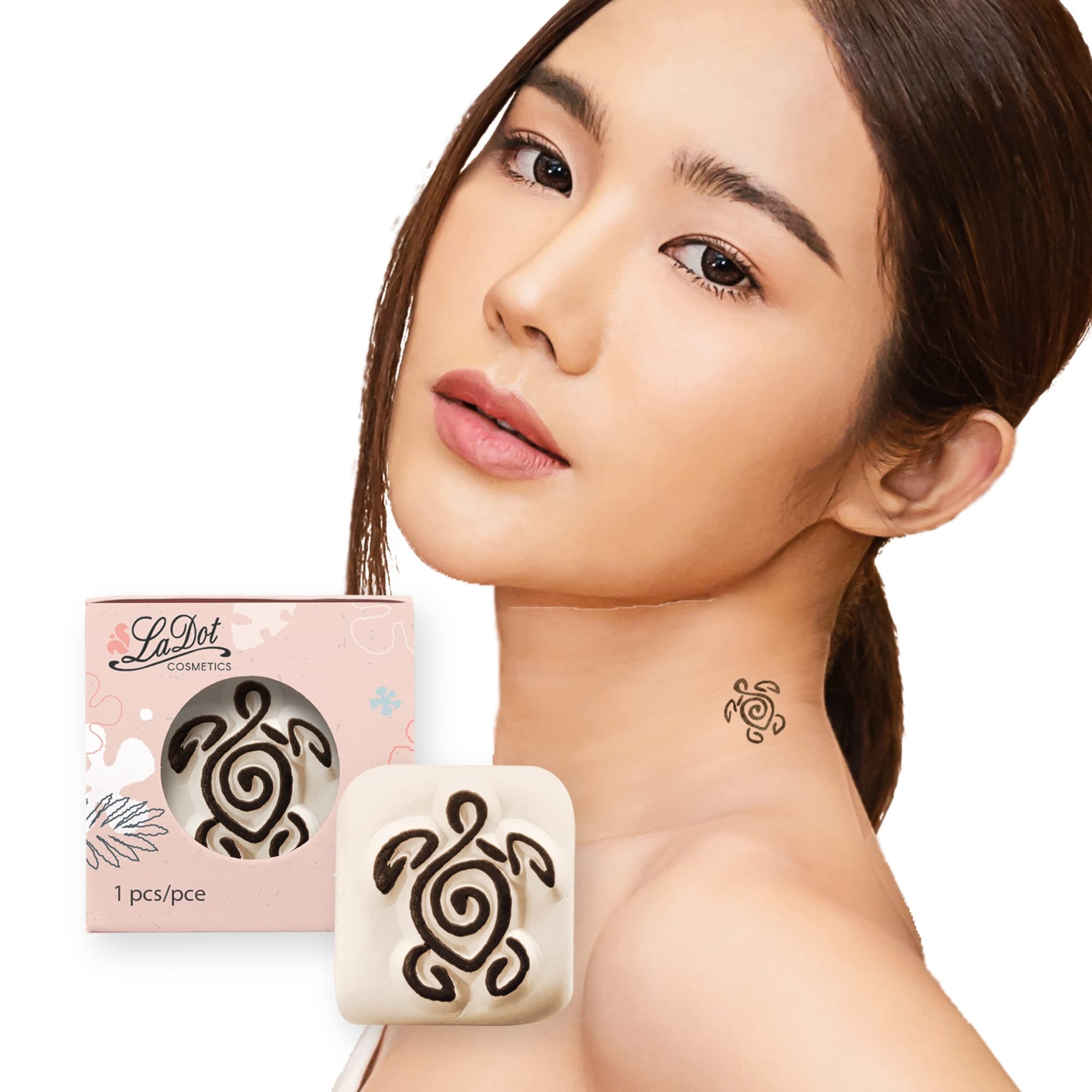 LaDot Temporary Tattoos Adults and Kids, Soft Fake Tattoos for Skin, Temporary Tattoo Seal for Body and Arm, Waterproof, Turtle