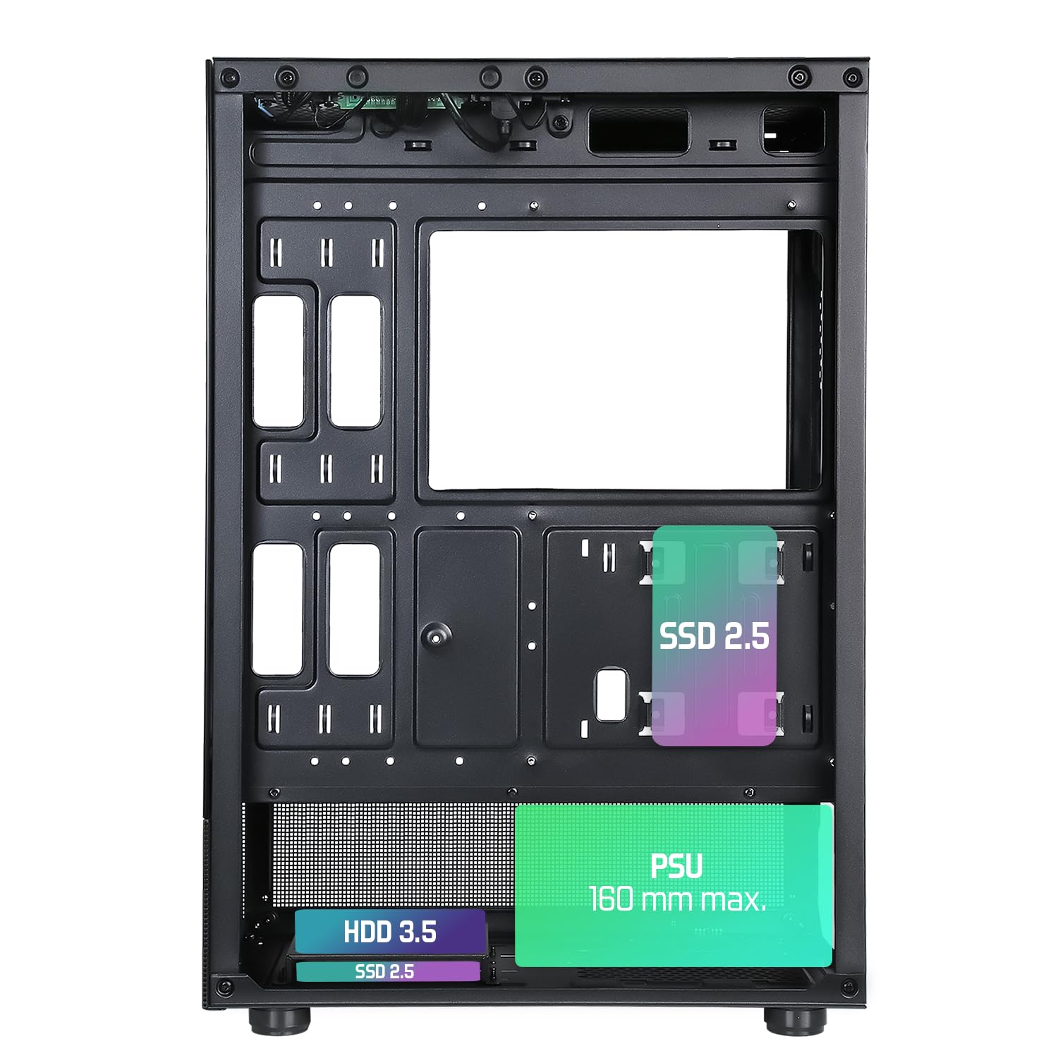 Spirit Of Gamer - Case per PC Gamer RGB, 3 ventole ARGB da 120 mm, compatibile ATX/mATX, Tower Gaming media vuota, pannelli laterali e frontali in vetro temperato, ottimizzato per il raffreddamento