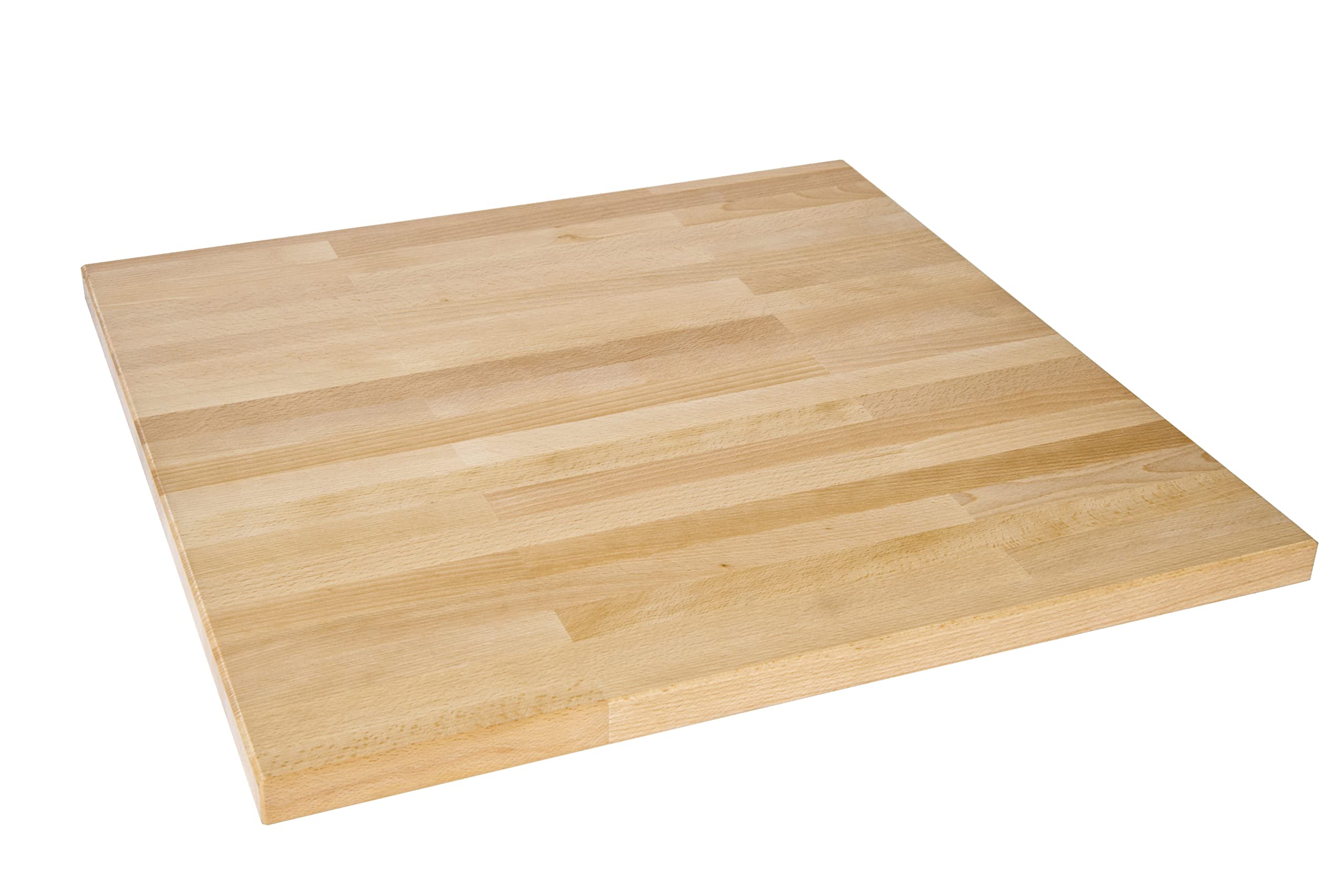Massivholzplatte für Multifunktionstisch MFT1200 (Buche massiv geölt, Platte ohne Lochsystem, Größe 60x60 cm, inkl. eingelassene Magnete, robuste Oberfläche)