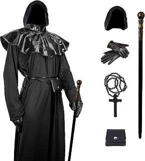 Halloween Plague Doctor Costumes Adult, Medieval Renaissance Cosplay, Halloween Priest Monk Costume Set