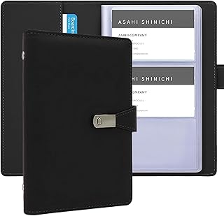 East Leaf 名刺ホルダー 名刺ファイル 大容量 手帳型 名刺管理 名刺 分類 整理 150枚 収納 黒