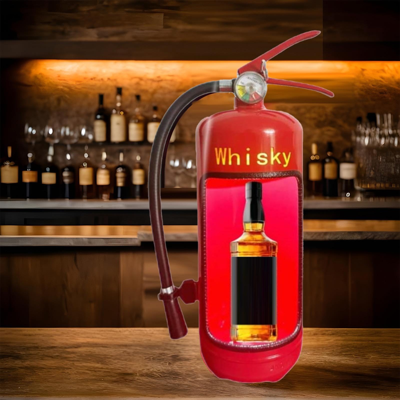 Extintor para botellas de vino, extintor para cajas de vino - Almacenamiento de portabotellas de bebidas - Nuevo sistema de almacenamiento de portabotellas de vino de hierro para bombero amante del