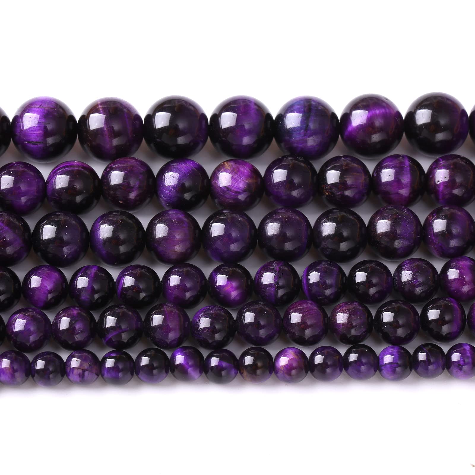 10mm 38PCS Natural Purple Tiger Eye Stone Loose Beads for Jewelry Making DIY Bracelet Spacer 1 Strand 15 inches Energy Crystal Healing Power — image 1