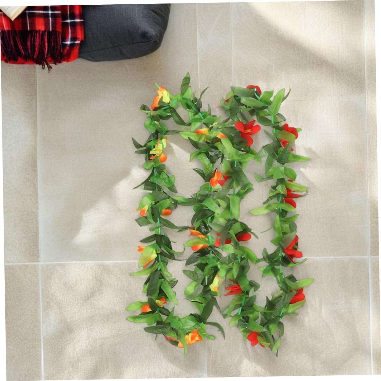 ABOOFAN 12pezzi Ghirlande Hawaiane da Collane di Fiori Tropicali Foglie Verdi Decorazioni per Feste Hawaiane per Feste Tema Luau Beach ed Estive