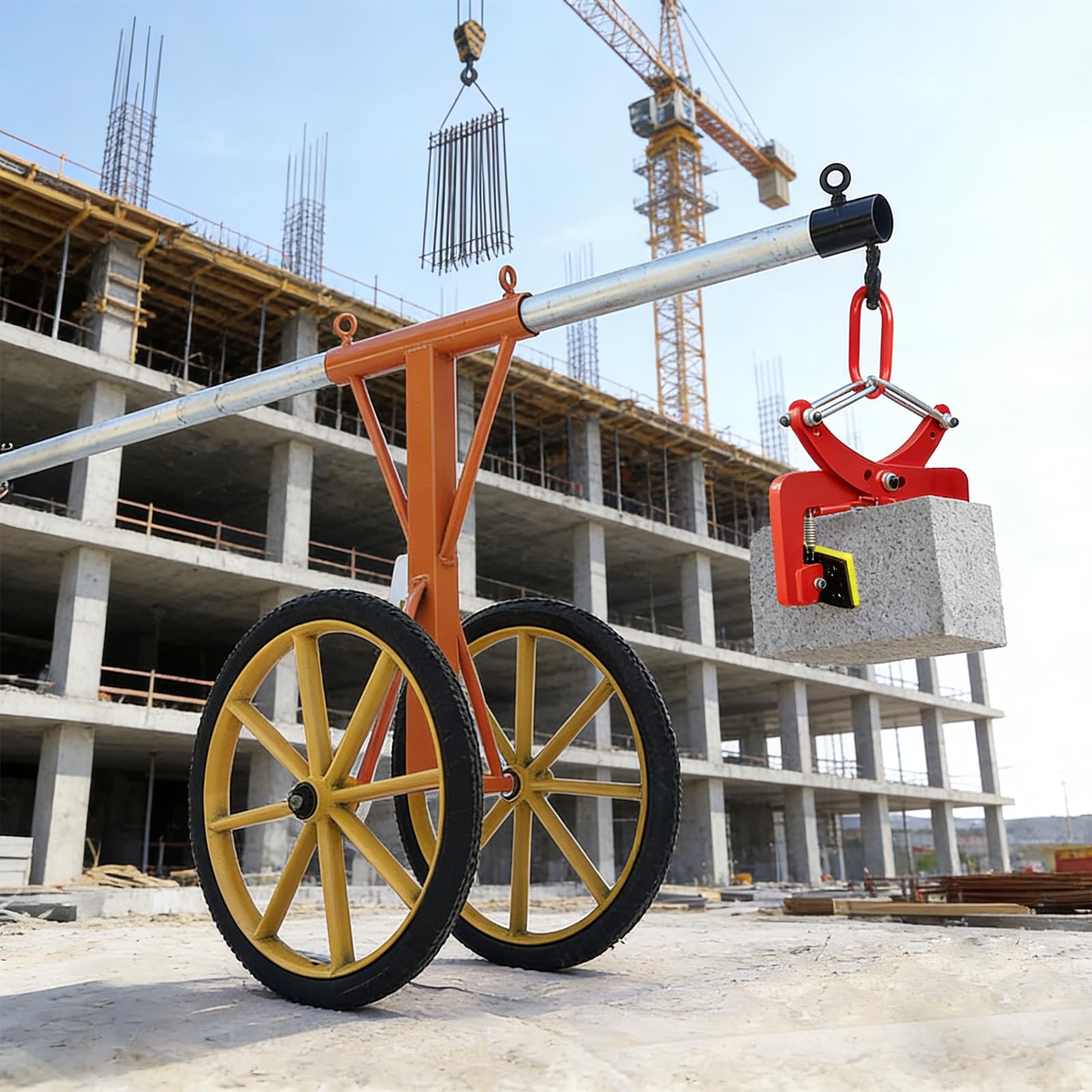 Pinza per cordoli, pinza di sollevamento con capacità di carico di 325 kg, sollevatore di pietre con diametro di apertura regolabile da 6 a 18 cm per il trasporto di pietre