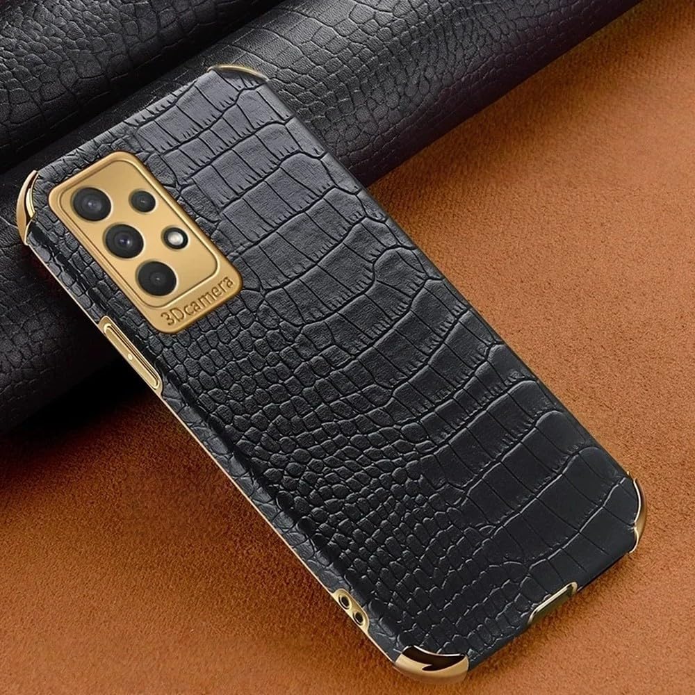 Coque Samsung Galaxy A34 étui similicuir noir motif crocodile silicone - 8