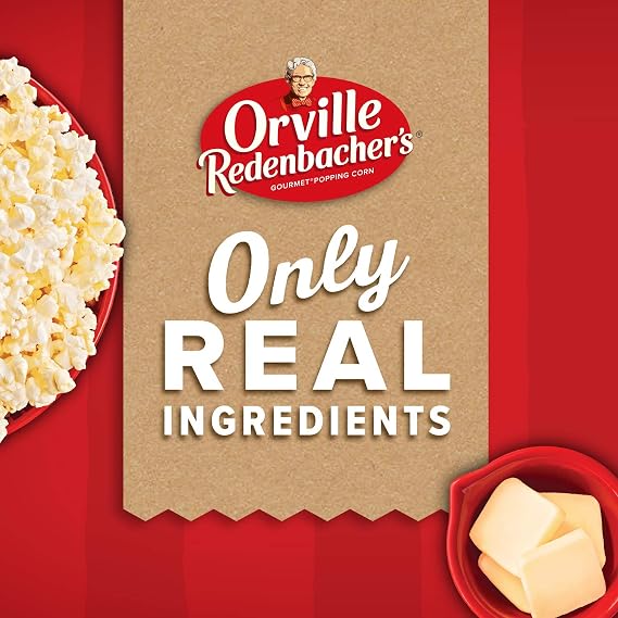 Orville Redenbachers Microwave Popcorn, Ultimate Butter Flavor, 3g Fiber Per Serving, 3.29 oz., 6-Count (6 Boxes)