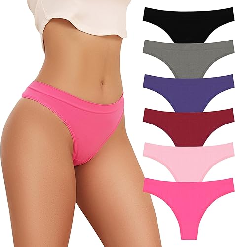 chahoo Tanga de cintura alta para mujer, ropa interior de algodón sin costuras, paquete de bragas vibrantes que absorben la humedad, paquete de 5