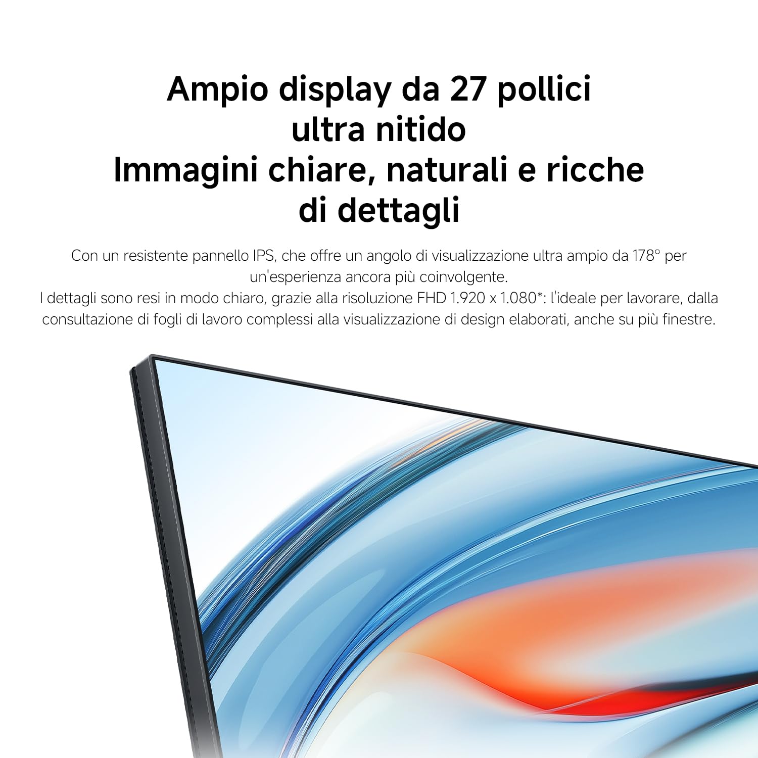 XIAOMI A27i 2026 Monitor FHD da 27 Pollici, 144Hz FreeSync, HDR10, IPS, 99% sRGB, Certificazione TÜV Low Blue Light (1920 x 1080/HDMI 2.0/DP 1.4)
