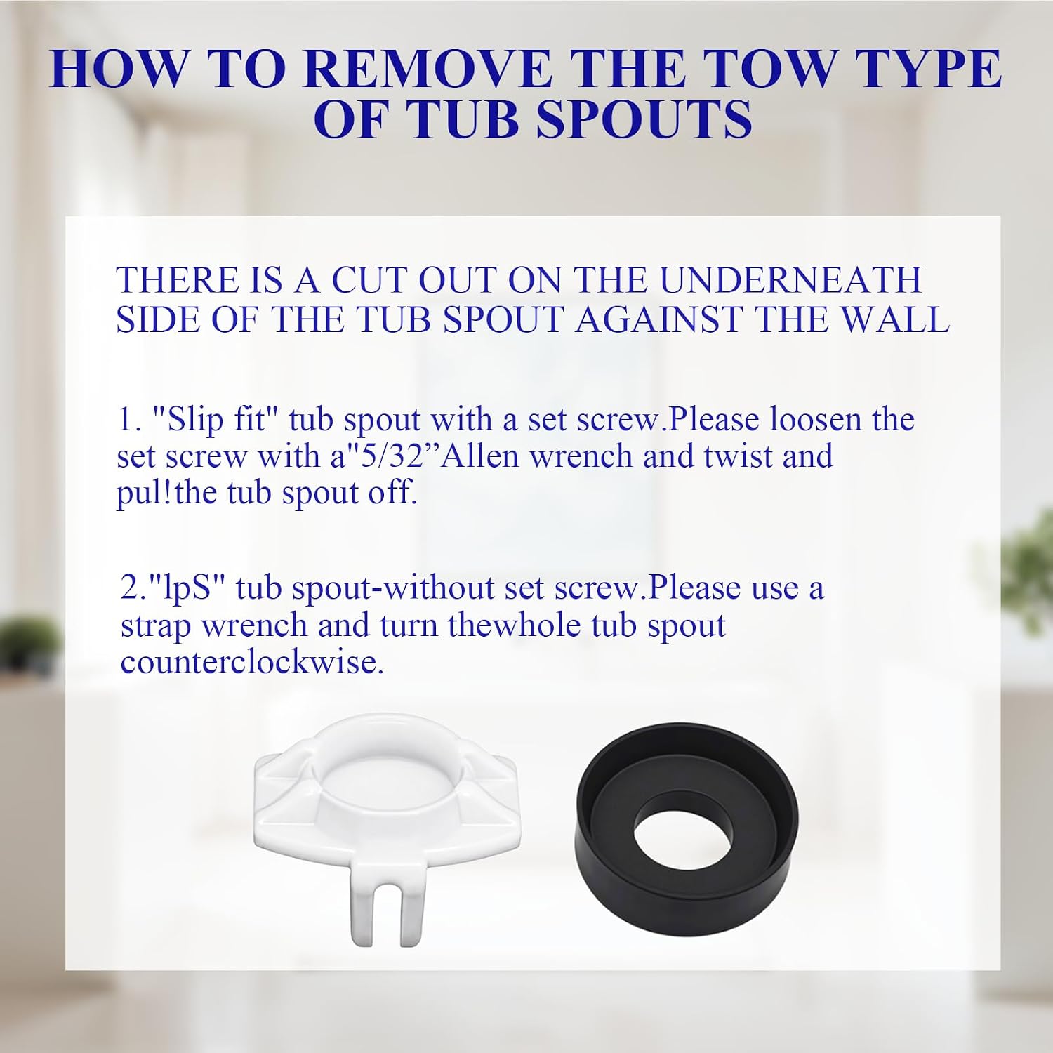 101237 Cup Seal & Diverter Gate for Moen 3800 Tub Spout，Tub spout diverter repair kit，for Shower Bathtub Faucet Diverter Spout 3 pcs