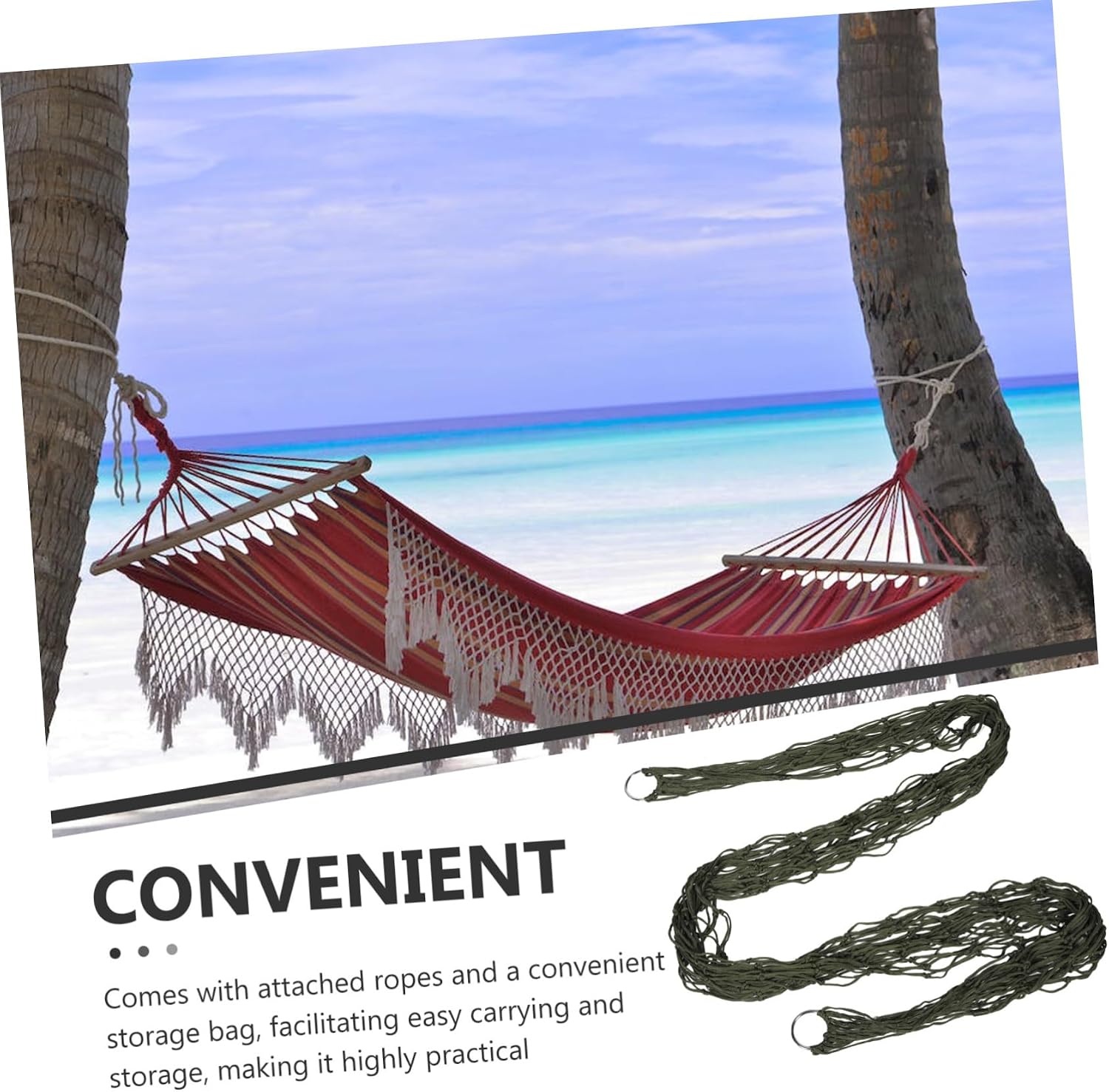 MERRYHAPY 1Set Outdoor Hammock Chair with Durable Mesh Design Hammock for Use Includes Straps Carrying Pouch for Camping Relaxation