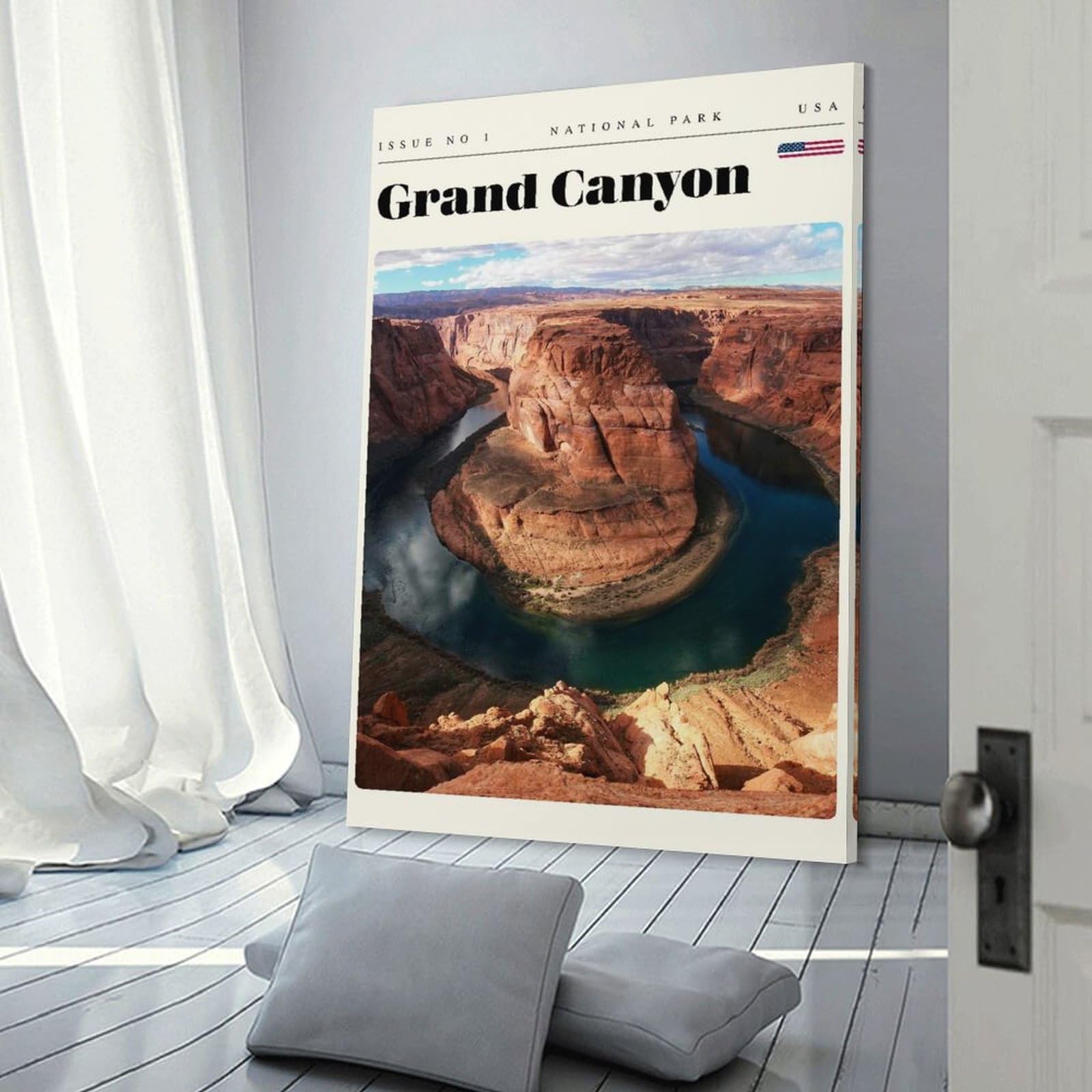 Junmoney Grand Canyon National Park Travel Art Canvas Wall Picture, 20x30inch(50x75cm), for Sofa Walls, Lounge Or Home Corners, Modern Wall Decor for Cosy Interiors