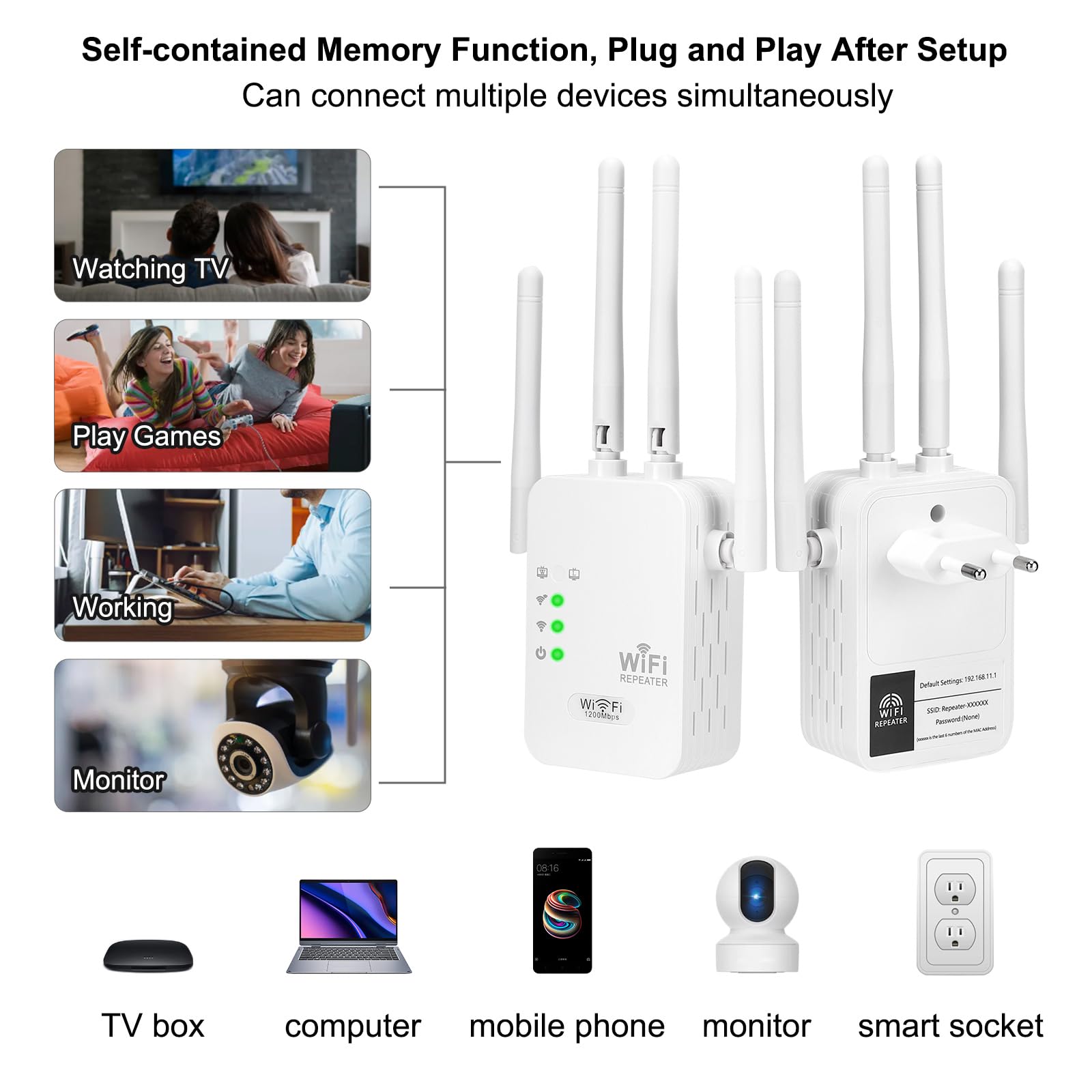 Wifi Repeater Amplificador WiFi Extender Repetidor Seu00f1al Largo