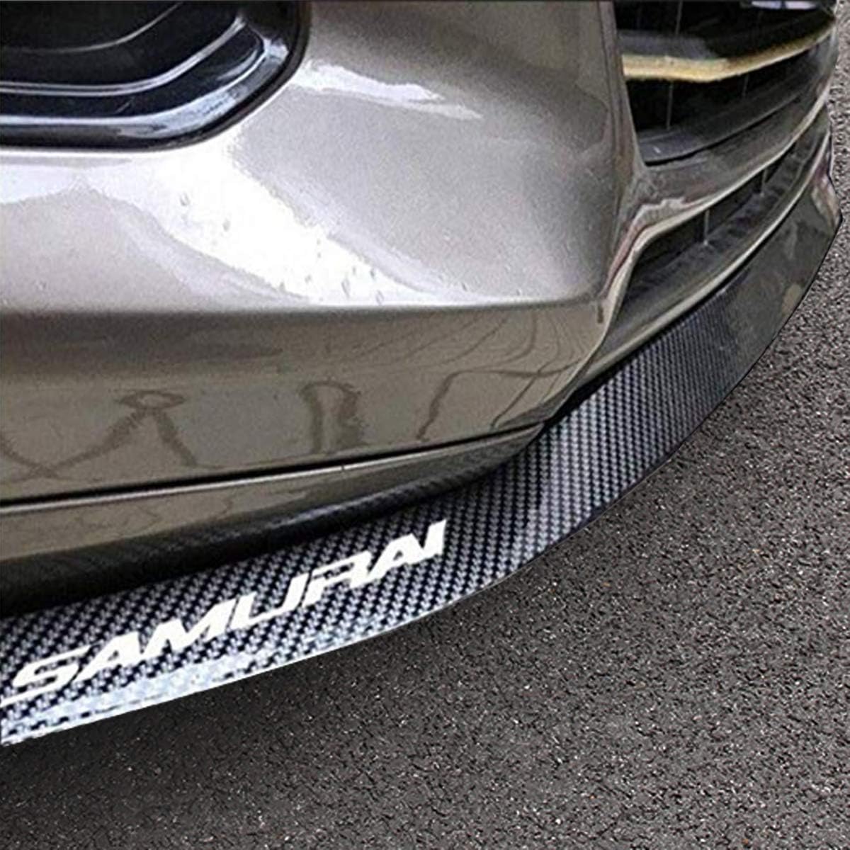 2.5m/8.2ft Carbon Fiber Front Lip Spoiler, Auto Parts Bumper and Side Skirt, 100% Waterproof Protection (Carbon Black)