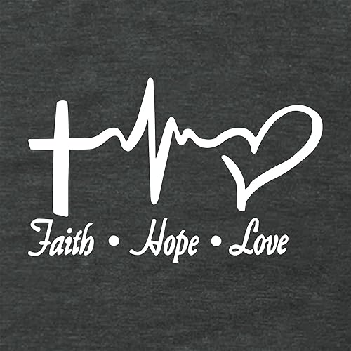 Miniatura 3 de MAXTREE - Camisetas con gráfico de fe, esperanza y amor para mujer, lindas camisetas