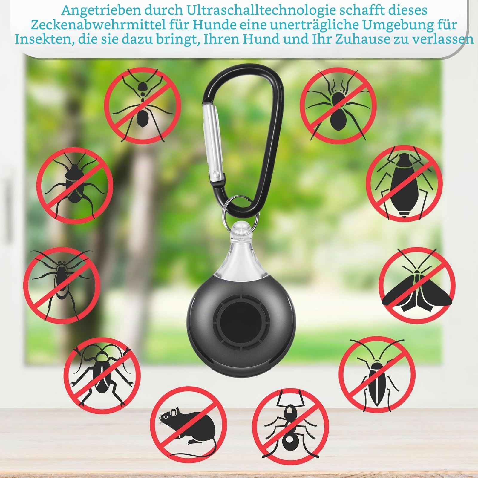 3 Stück Ultraschall Zecken- und Flohvertreiber Floh- und Zeckenbehandlung Hund Zecken Abwehr Schädlingsbekämpfung für Hunde Katzen Outdoor Zuhause