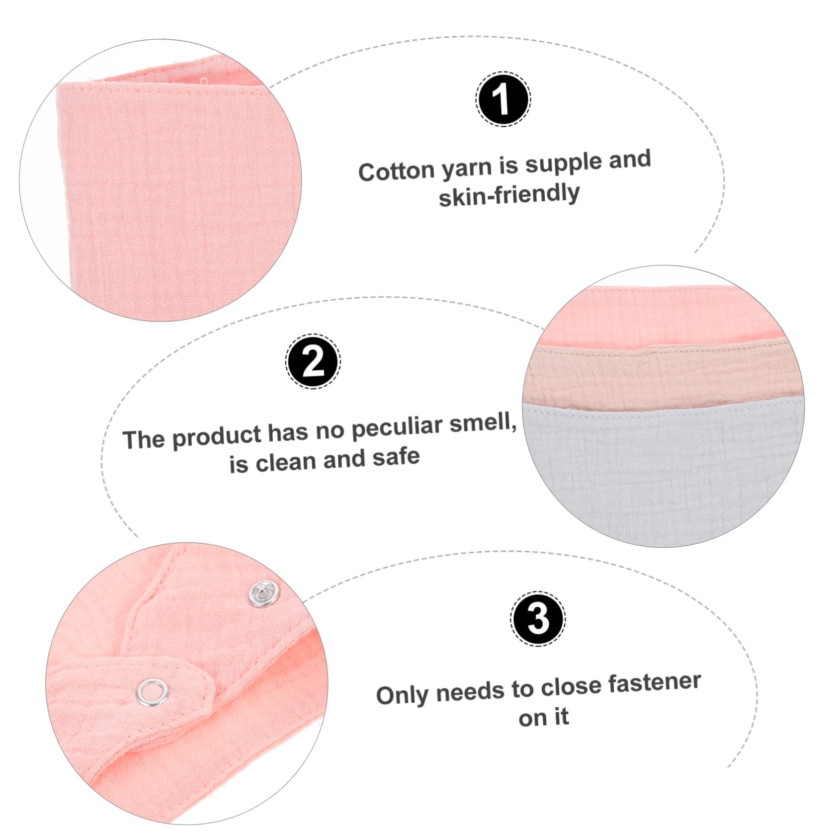 ibasenice 3er-sets Schmutzabweisende Baby-lätzchen Bandana-lätzchen Aus Baumwollgarn Für Neugeborene 3er-pack Für Einfache Pflege 5 Stück * 3