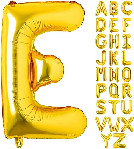 Miniatura 24 de Lovoir Globos dorados grandes de 40 pulgadas con la letra I de gran tamaño, globo de helio de aluminio de Mylar para fiestas de cumpleaños, Letra