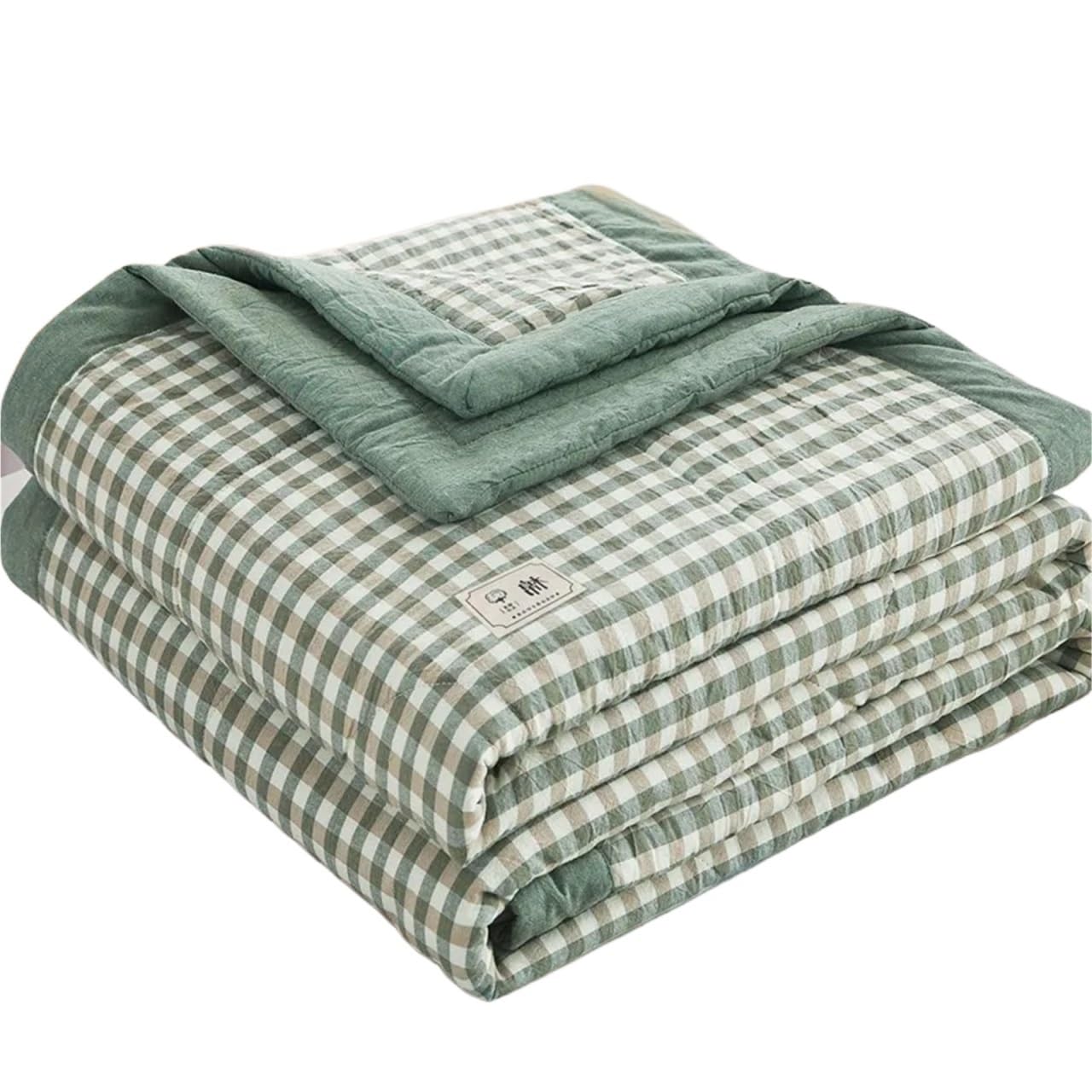 IUVYTA Summer Duvet Plaid Summer Cool Thin Quilt Single Double Air Conditioning Soft Lightweight Comforter Queen Blanket Bedspread(05,150x200cm-1pc)