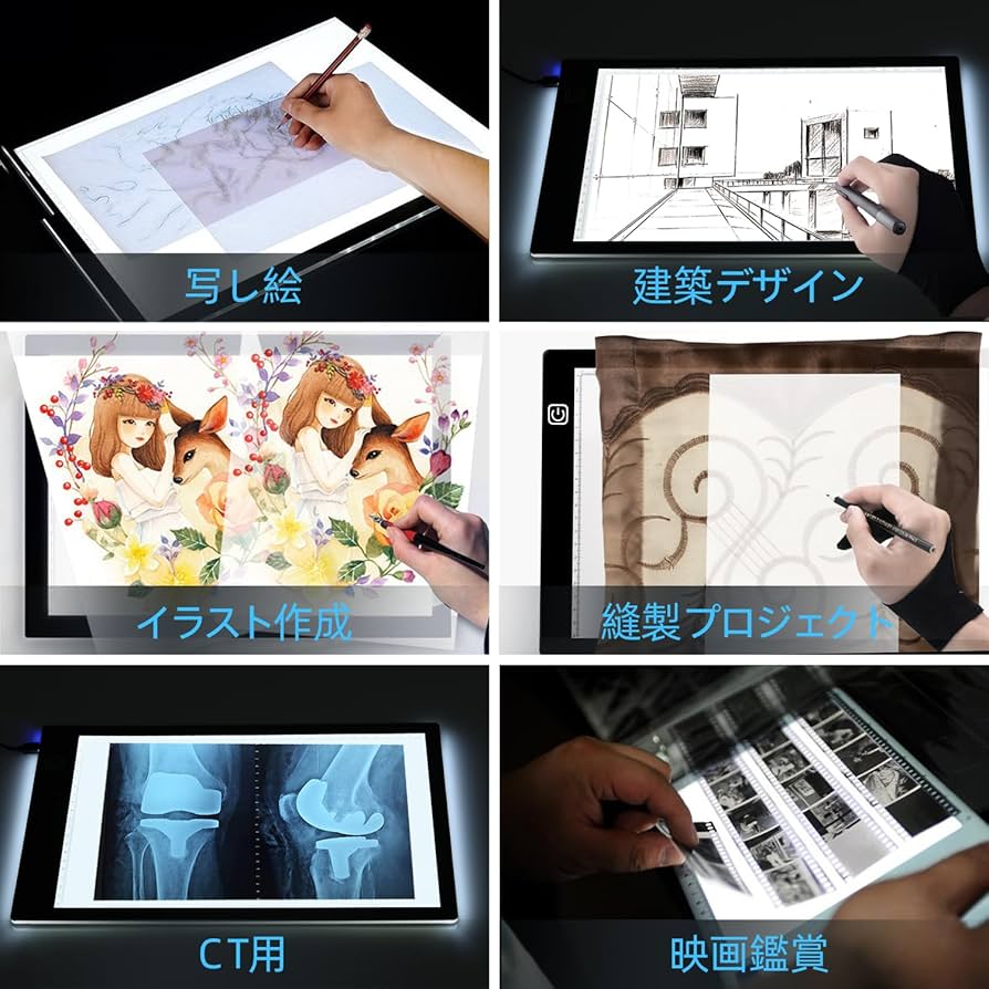 ちゃ〜【Mサイズ縦15センチ×横30センチ】サイズオーダー ライトBOX Amazon.co.jp: トレース台 A4 ライトボックス OOWOLF 無段階調光