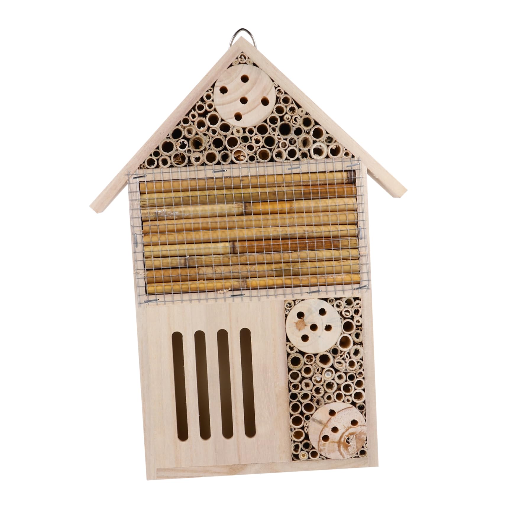 Happyyami Casetta per Insetti Tetto Sovrapposto in Materiale Sintetico Design Unico Beige Rifugio per Api e Insetti per Decorazione da Giardino