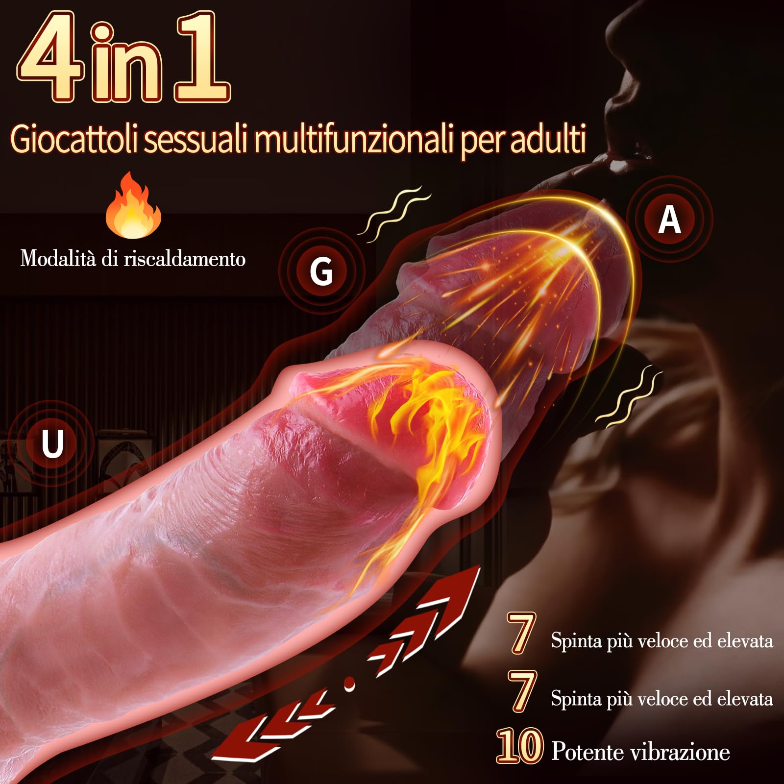 Dildo Vibratoreper Donna Professionale Sex Toys - 21.6cm Pene Realistico con 7 Spinte & 10 Vibrazioni e Riscaldamento, Fallo Anale XXL Grosso con Ventosa per Uomo Coppia, Punto G e Clitoride Sexytoysy