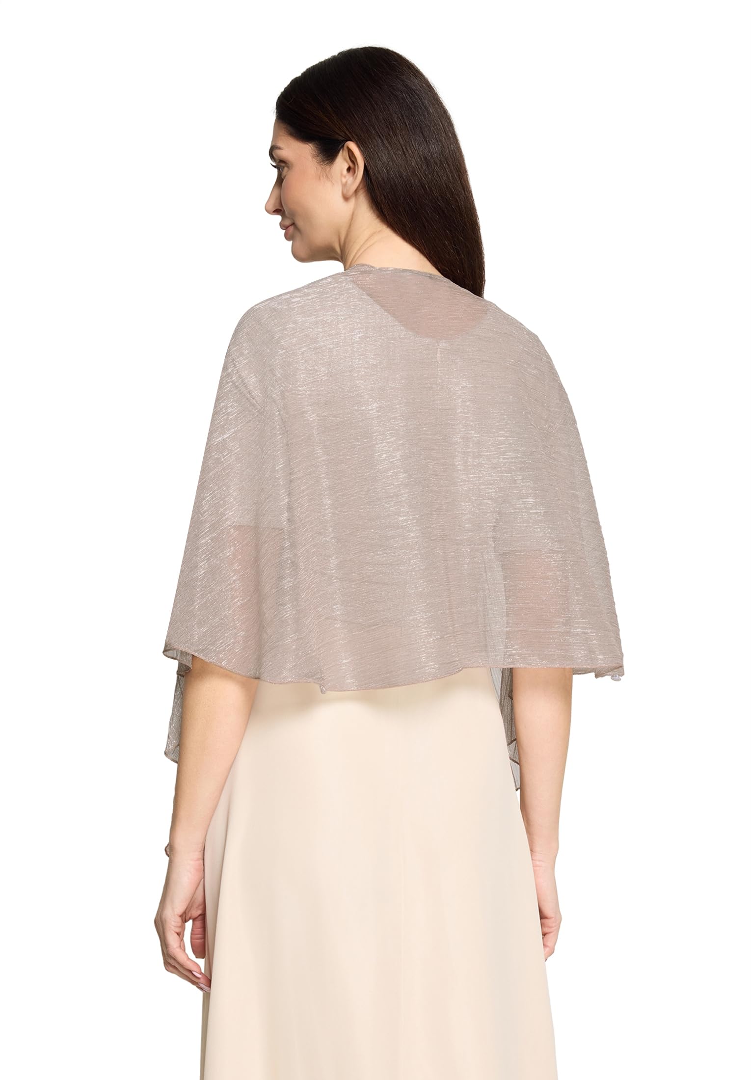 Vera Mont Damen Cape im Glitzer-Look