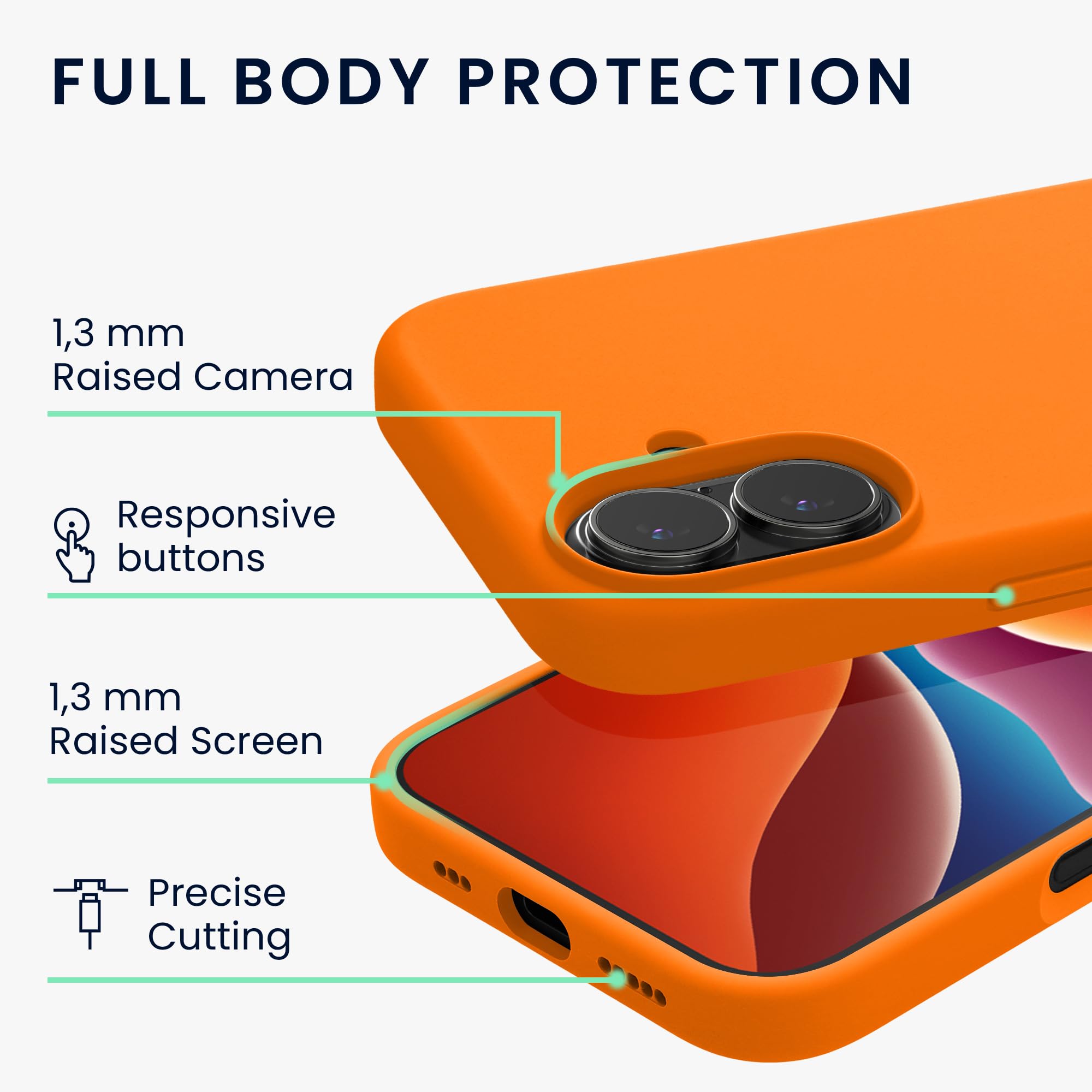 kwmobile Cover per iPhone 17 Custodia - Back Case per Smartphone in Silicone TPU - Protezione Gommata - arancia fruttata